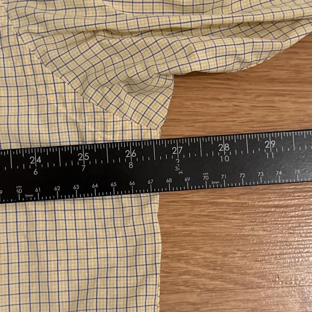 Polo Ralph Lauren Shirt Men's Blake‎ Large Yellow Plaid 100% Cotton Preppy